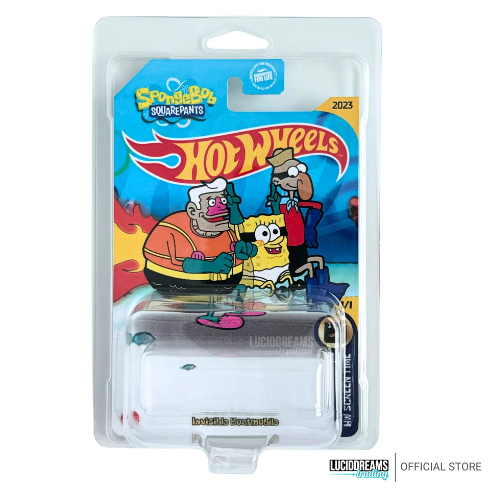 Hot Wheels Custom Card Size Mainline - Spongebob Invisible Boat Mobile with Case - Image 2 of 4