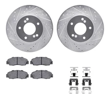 For Honda CR-V 97-01 Drilled & Slotted Front Brake Kit w Semi-Metalic Pads