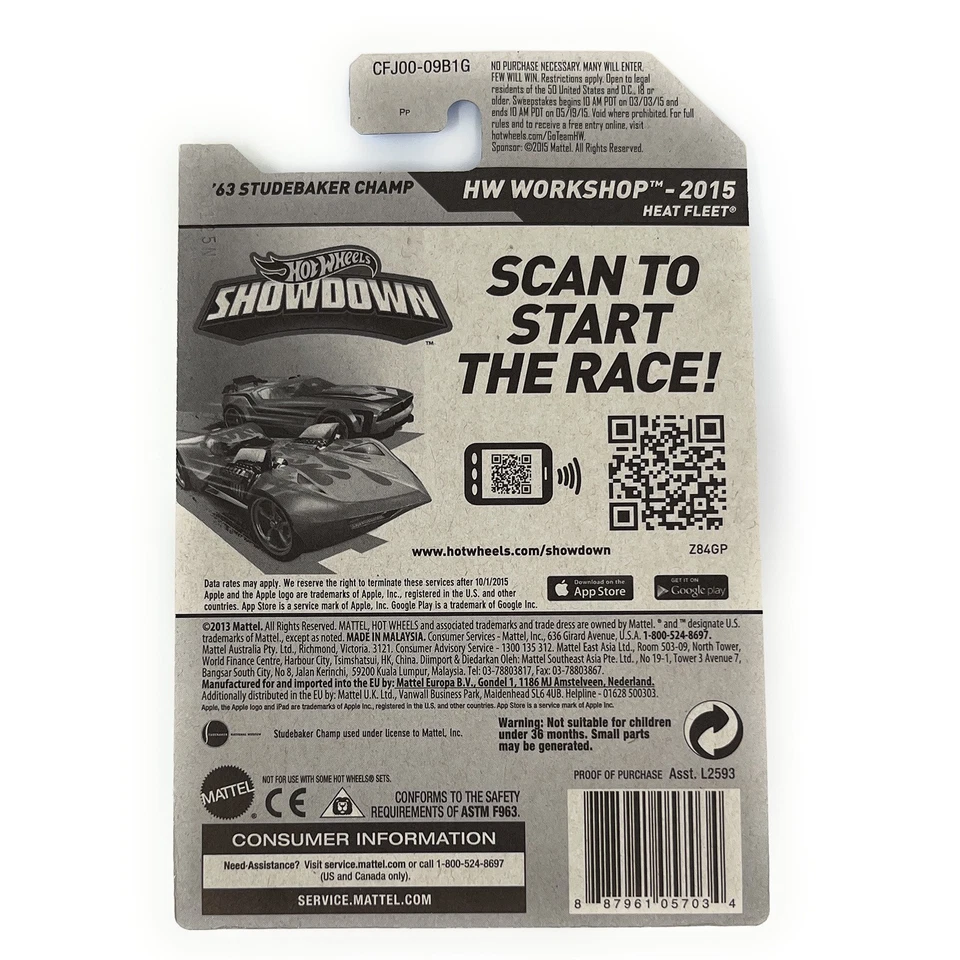 Hot Wheels 2015 Heat Fleet - 63 Studebaker Champ (azul) #214 Foto 3 de 3