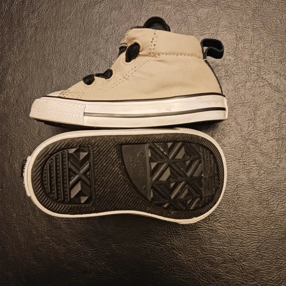 Converse All Star High Top Sneakers Infant Sz5 760067F Beige Toddler Shoes - Image 3 of 4
