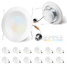 5/6 Recessed Lighting Led,12 Pack 5CCT Retrofit Led Can Lights 5/6 Inch