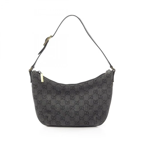 GUCCI GG pattern Shoulder Handbag 32160 canvas leather Black Used Women