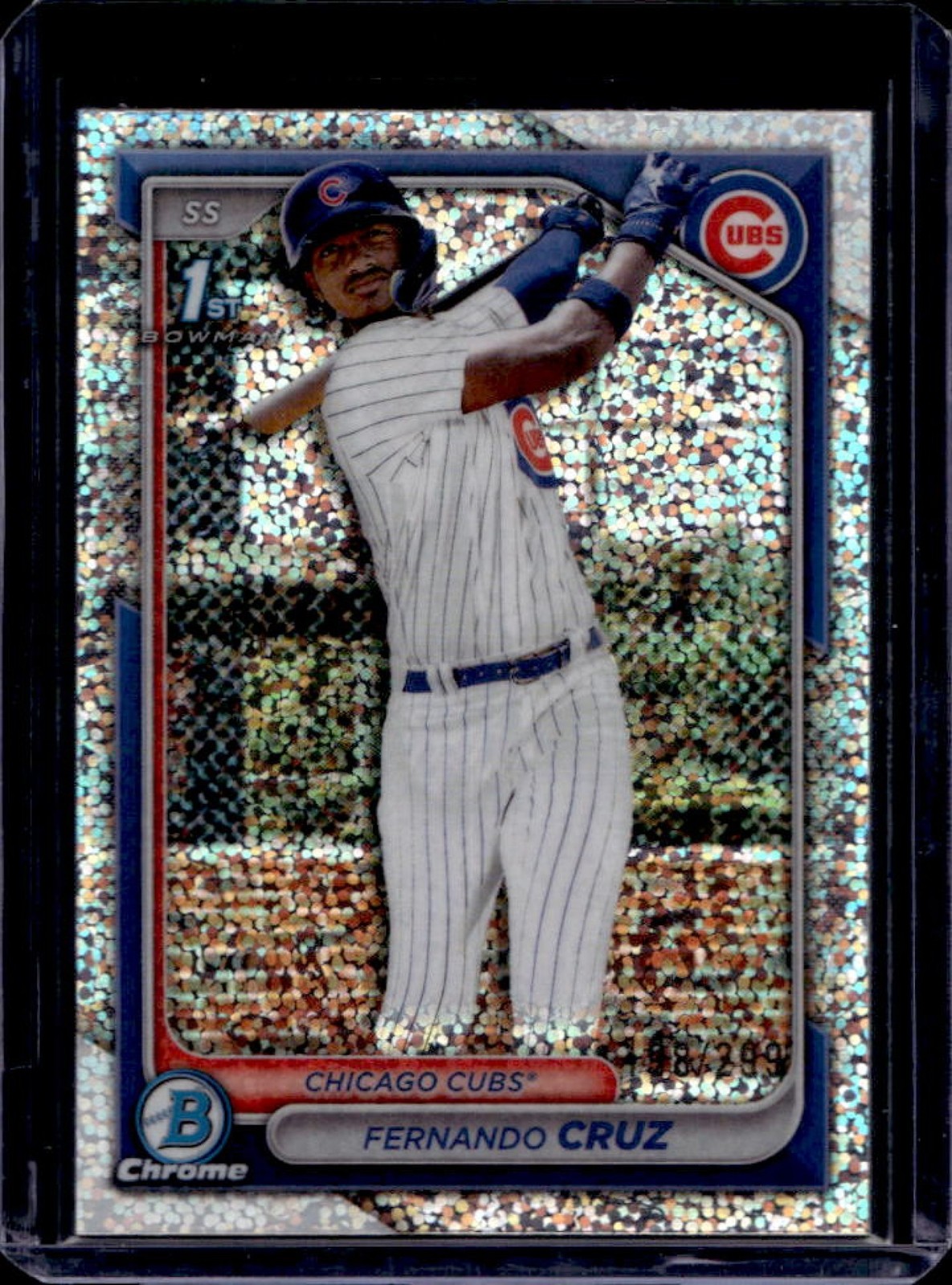 2024 Bowman Chrome Fernando Cruz Speckle Refractor 1st #198/299 Cubs