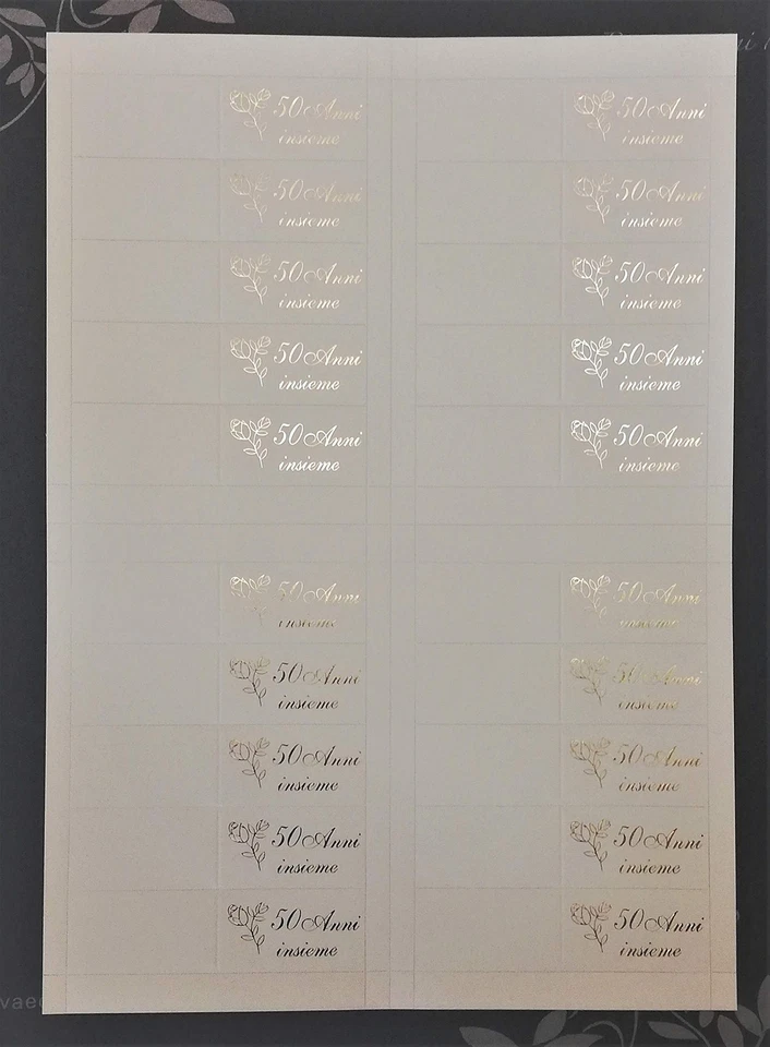 Cartotecnica Italiana 100 Pz Bigliettini Bomboniera Nozze d'oro cartoncino C - Immagine 2 di 3