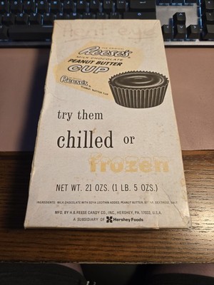 Vintage 1960's Reese s Peanut Butter Cup Box 24 ct HB Reese Candy Co. Hershey PA