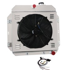 3 Row Aluminum Radiator w/ 16" Fan Shroud 1960-1962 Chevy Apache GMC C10 Truck
