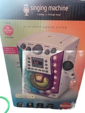 Singing Machine SML633W Bluetooth Karaoke System w/ Mic Lights HDMI CD G