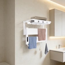 Electric Towel Warmer Racks Wall Mounted Heated Towel Storage Shelf Set Bathroom