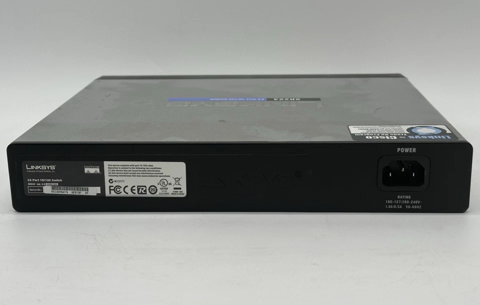 Linksys SR224 24 Port 10/100 Mbps Network Switch No Power Supply - Image 4 of 4