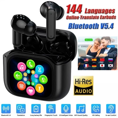 MARKENLOS AI Übersetzer Kopfhörer Bluetooth Echtzeit Übersetzer Ohrhörer 144 Sprachen