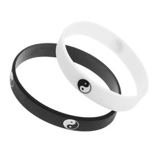 2 Pcs Bracelets Tai Chi Image Miss Man Matching Silicone for Couples