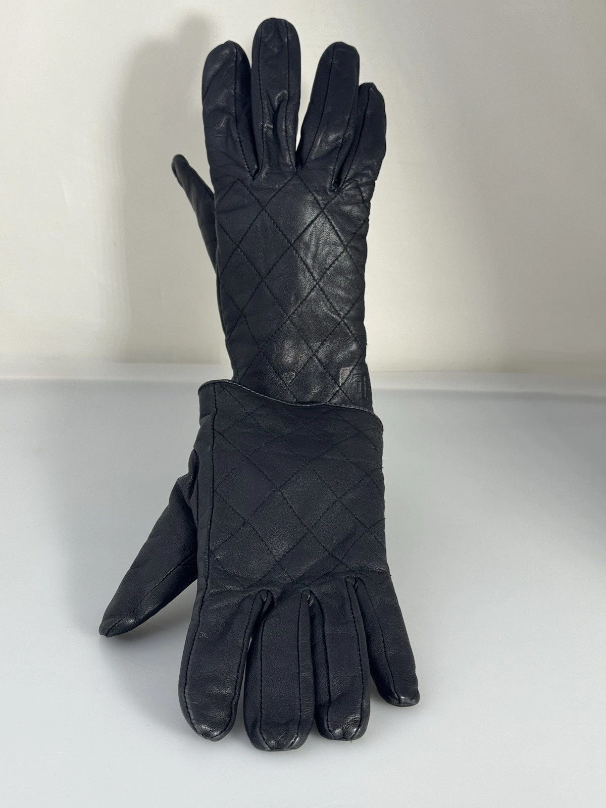 Lauren Ralph Lauren Black Leather Gloves Womens Size M