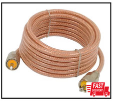 CB Antenna Mini-8 Coax Cable with PL-259 Connectors in Clear, 12 Ft.