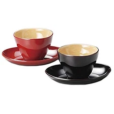 Echizen Lacquerware [Masano] 905107 Pair of Free Cups, Tamuke and Vermilion. Siz
