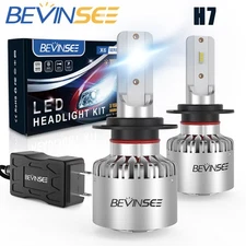 Bevinsee H7 LED Headlight Bulbs Conversion 6000K Bright High Low Beam Fog Light