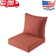 24x24 Inch Outdoor Deep Seat Cushion 2 Piece Set Terracotta