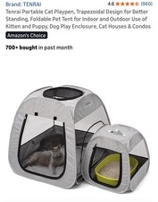Portable Cat Playpen, Trapezoidal Design for Better Standing, Foldable Pet Tent