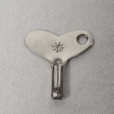 Vintage Silver Clock Winding Key ~ 1 " x 1" ~ Metal