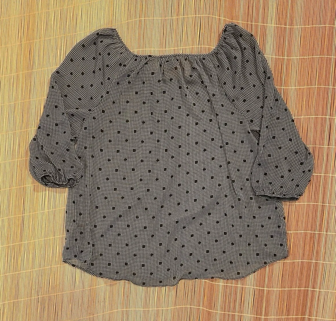 Top tunica casual Alyx trasparente floreale manica 3 4 taglia 0X blusa a pois check