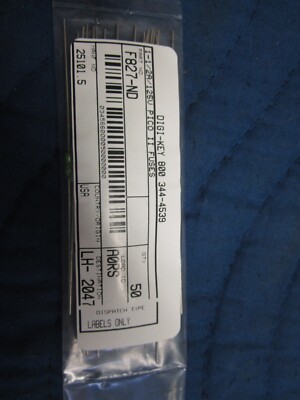 Digi-Key Pico II Fuse, F827, Fast, 1 1/2A  125V axial by Littelfuse, Lot of 50
