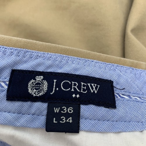 J Crew Pants Men 36 Tan Chinos Straight Leg 100% Cotton Casual 31" Workwear - Picture 8 of 11