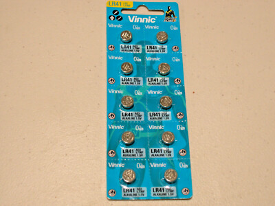 10 pc Vinnic LR41 L736F AG3 V3GA 192 L736 Alkaline 1.5v battery  (Fresh)