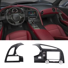 Gloss Black Center Dashboard AC Air Vent Cover Trim For C7 Corvette 2014-19 2PCS