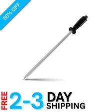 Sharp & Stylish: 12-Inch Fine Grit Carbon Steel Knife Sharpening Steel