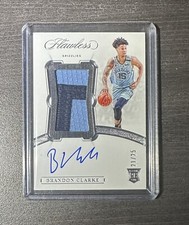2019-20 Flawless Rookie Game Used Patch Auto BRANDON CLARKE 21/25 !