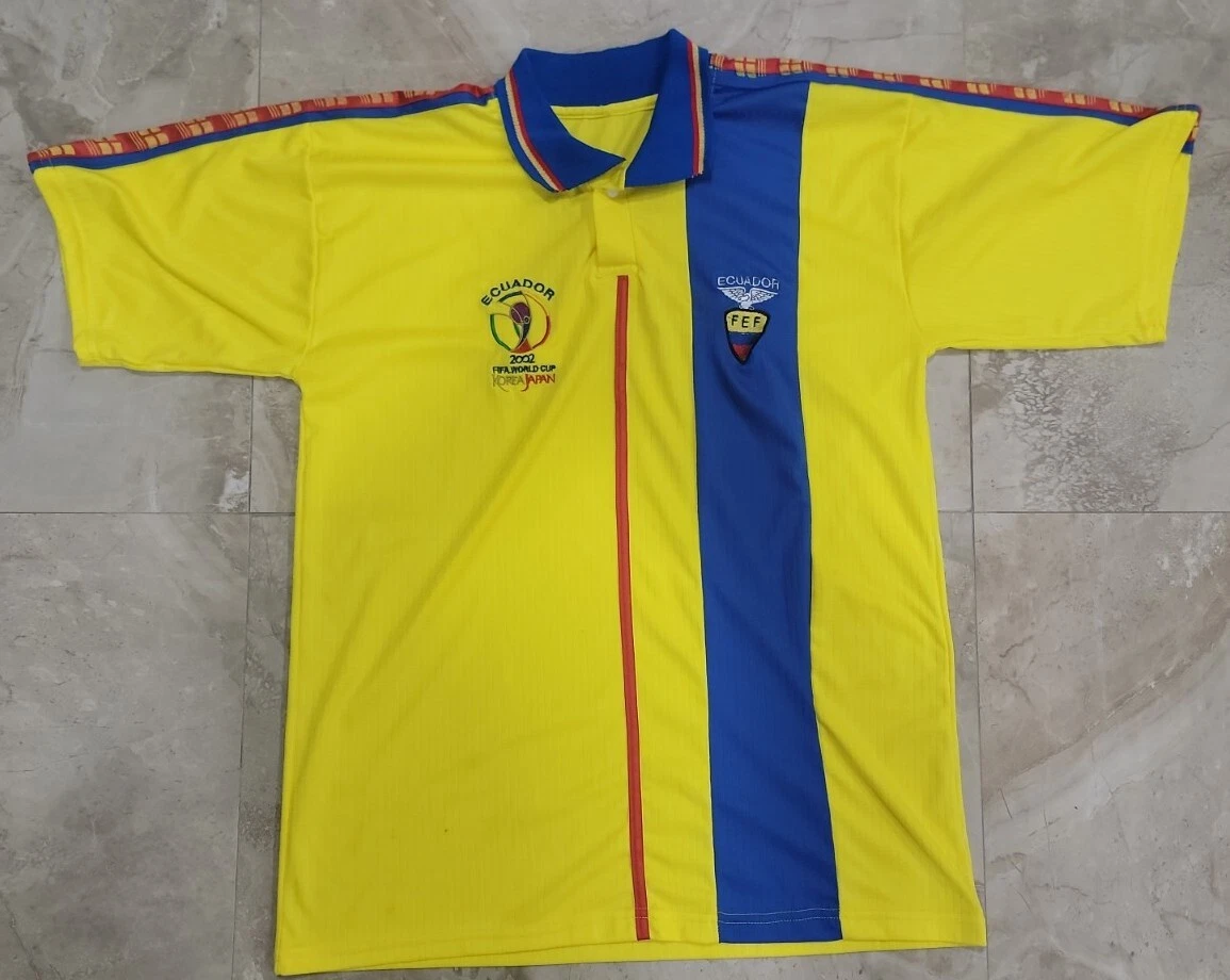 VINTAGE ECUADOR 2002 FIFA WORLD CUP KOREA JAPAN HOME JERSEY OFFICIAL SIZE L