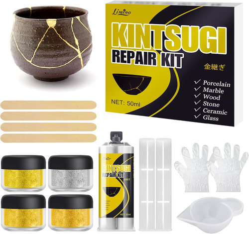 Kit Di Riparazione Kintsugi - 50 Ml Di Alimenti Sicuri in Lavastoviglie per La R - Foto 9 di 12
