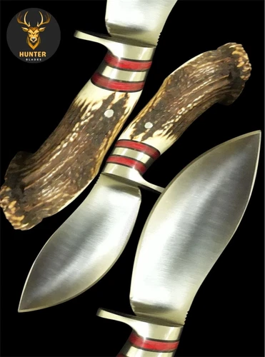 Fixed Blade Custom Handmade D2 Tool Steel Nessmuk Knife With Stag Antler Handle