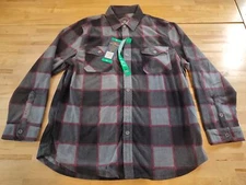 Freedom Foundry Mens Lightweight Plush Plaid Fleece Shirt Gray XL