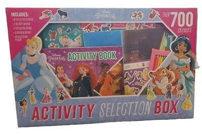 Disney Princess Activity Selection Box-Colouring Books Pencils Stickers 5x Books