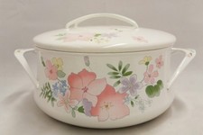 KOBE Courtney Metal Enamelware Covered Saucepan Pastel Flowers Japan