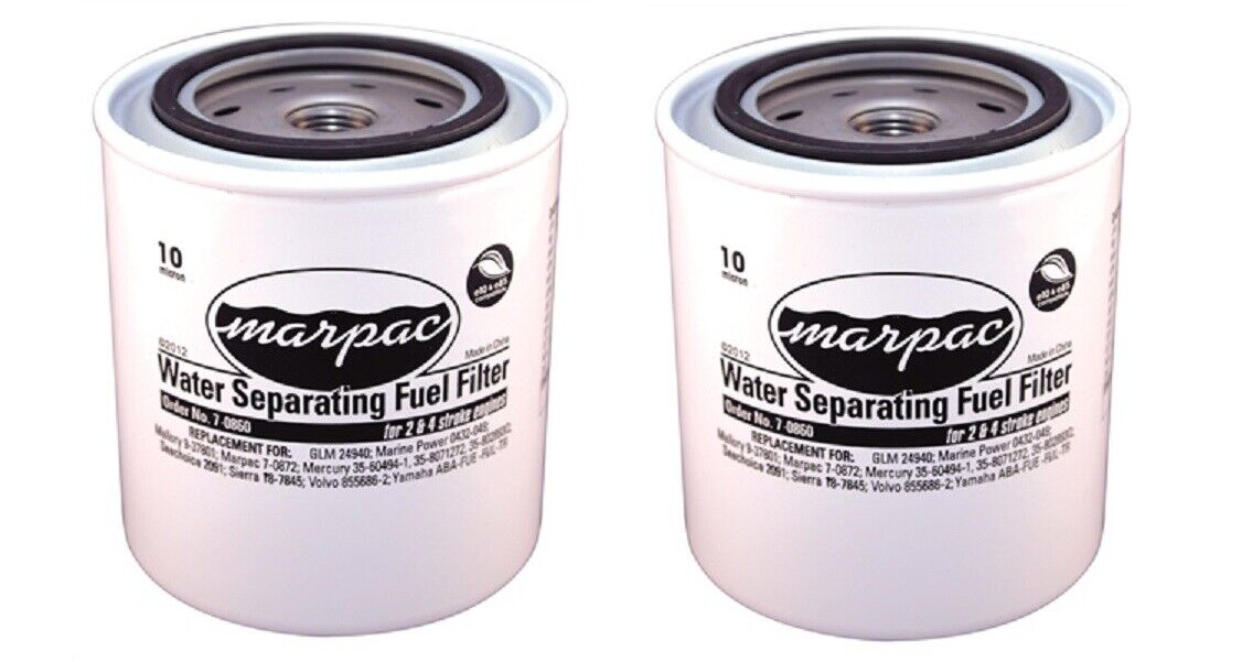 2 PACK Marpac 7-0860 Fuel Water Separator Filter 2/4 Stroke