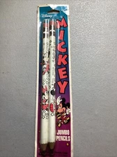 NOS Vintage MICKEY MINNIE MOUSE Jumbo Pencils WALT DISNEY Empire Berol USA 80s