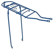 ALTALINE 19 1/2" LONG REAR BICYCLE STEEL RACK BLUE FOR 26" BICYCLES.