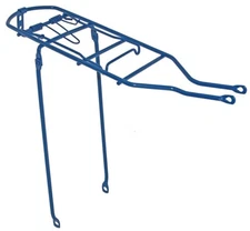 ALTALINE 19 1/2" LONG REAR BICYCLE STEEL RACK BLUE FOR 26" BICYCLES.