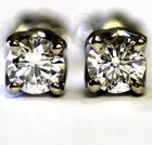 GIA certified new 14k white gold .62ct SI1 G round diamond stud earrings 1.3g  — photo 3