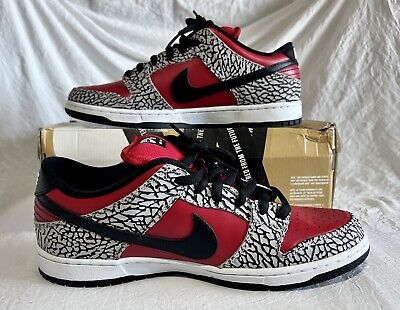 Size 11 - Nike Supreme x Dunk Premium SB Low Red Cement for sale