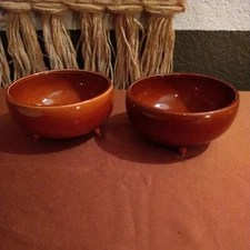 Pair of 2 Ceramic Footed Condiment Bowls 