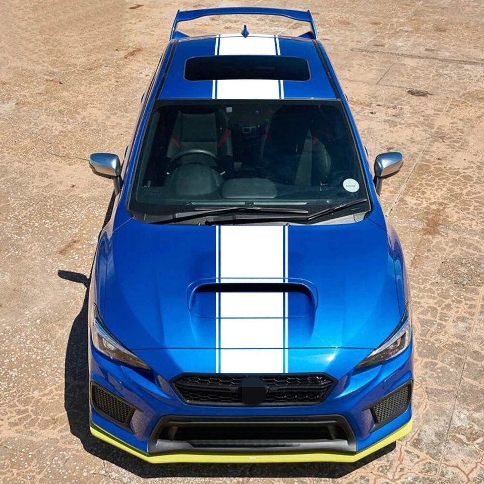 Calcomanía deportiva trasera para techo capó gráficos a rayas carreras calcomanía deportiva apta para Subaru Wrx Foto 3 de 4