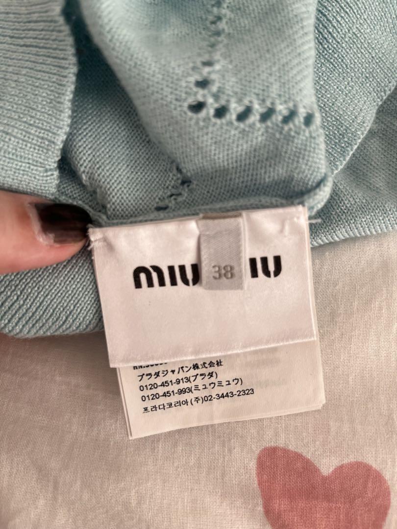 MIU MIU - 最終価格miumiu heart cardigan. MIU MIU Light Blue Heart Pattern Cardigan 38 | eBay