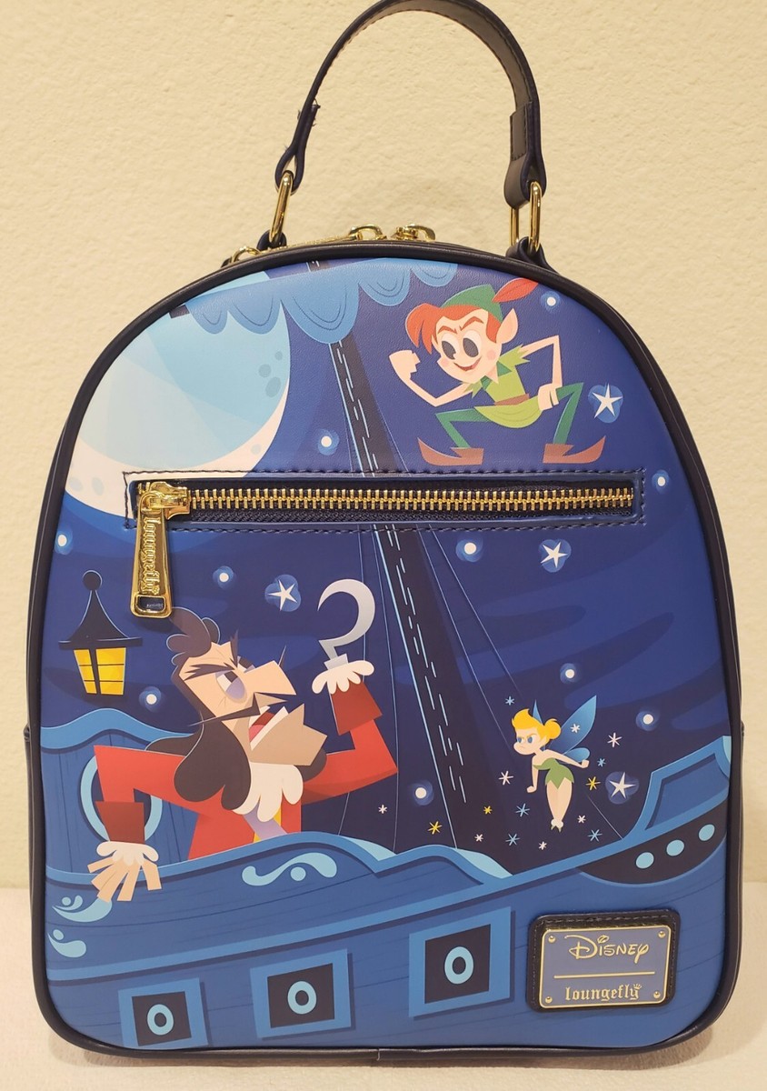 Loungefly Disney Peter Pan Jolly Roger Mini Backpack Hook Tinkerbell Peter Pan Tinker Bell Holiday Cosplay Sequin Mini Backpack  main image 4