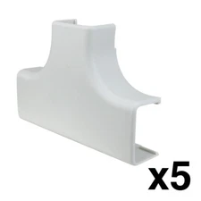 Construct Pro™ Raceway T-Adapters for Cable Covers, 1.38-inch (White, 5-Pack)