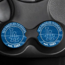 Los Angeles Dodgers Set of 2 Custom Car Coasters