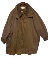 Willow Lane Woman’s Khaki Long Coat High Neckline Hooded Pockets Jacket Sz 6x