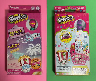 2 Shopkins Go Shopping Card Game with Exclusive Figure Pressman Brand New
