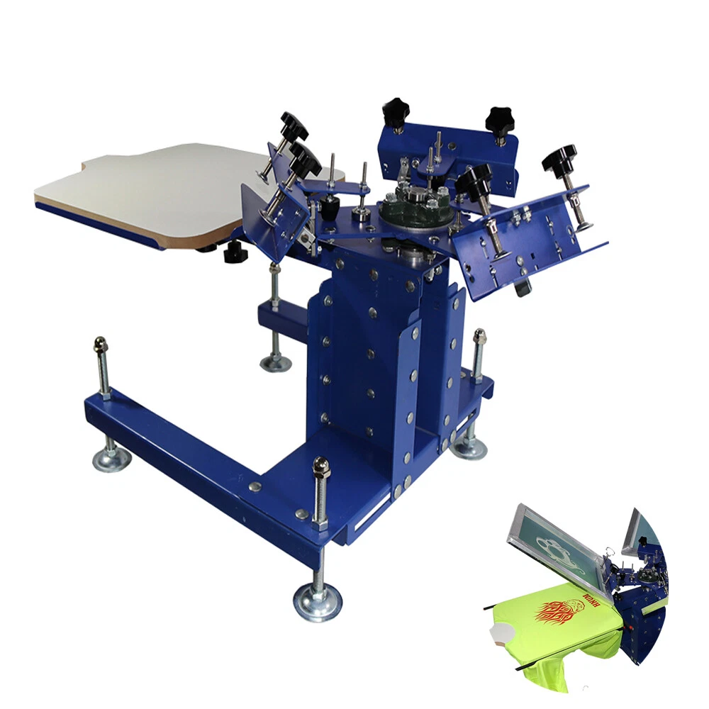 TECHTONGDA 3 Color 1 Station Single Rotating Screen Printing Press
